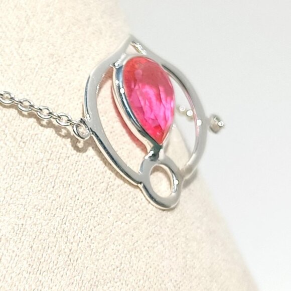 925 Sterling Silver Pink Kunzite Chain Bracelet Gift For Her - Picture 3 of 5